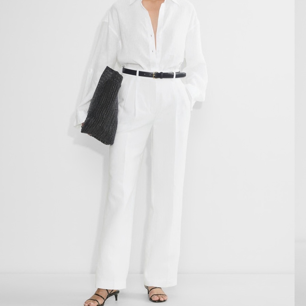 Aritzia effortless pants in white linen - size 16 tall